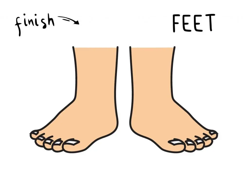 How To Draw a Pair of Cartoon Style Feet for Kids - Rainbow Printables