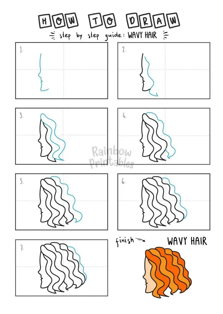 HOW TO DRAW WAVY HAIR FOR YOUNG KIDS EASY DRAWINGS ART GUIDE STEP BY STEP HOW TO DRAW WAVY HAIR FOR YOUNG KIDS EASY DRAWINGS ART GUIDE STEP BY STEP