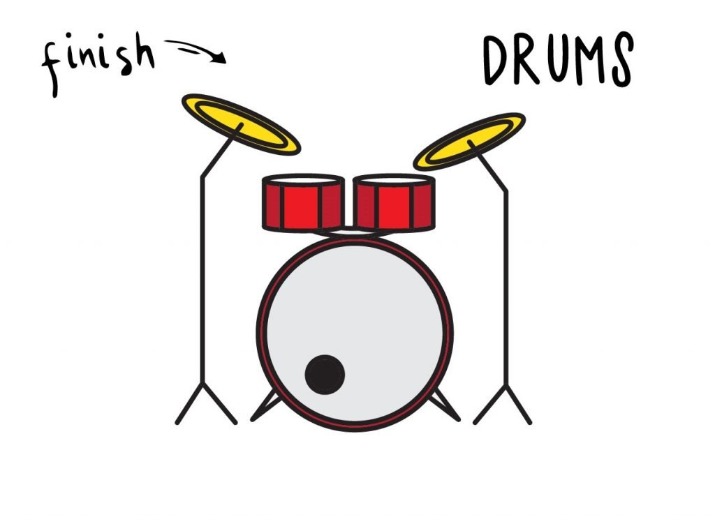 How To Draw Drum Drumming Step by Step Art Drawing Tutorial for Young Children FINAL