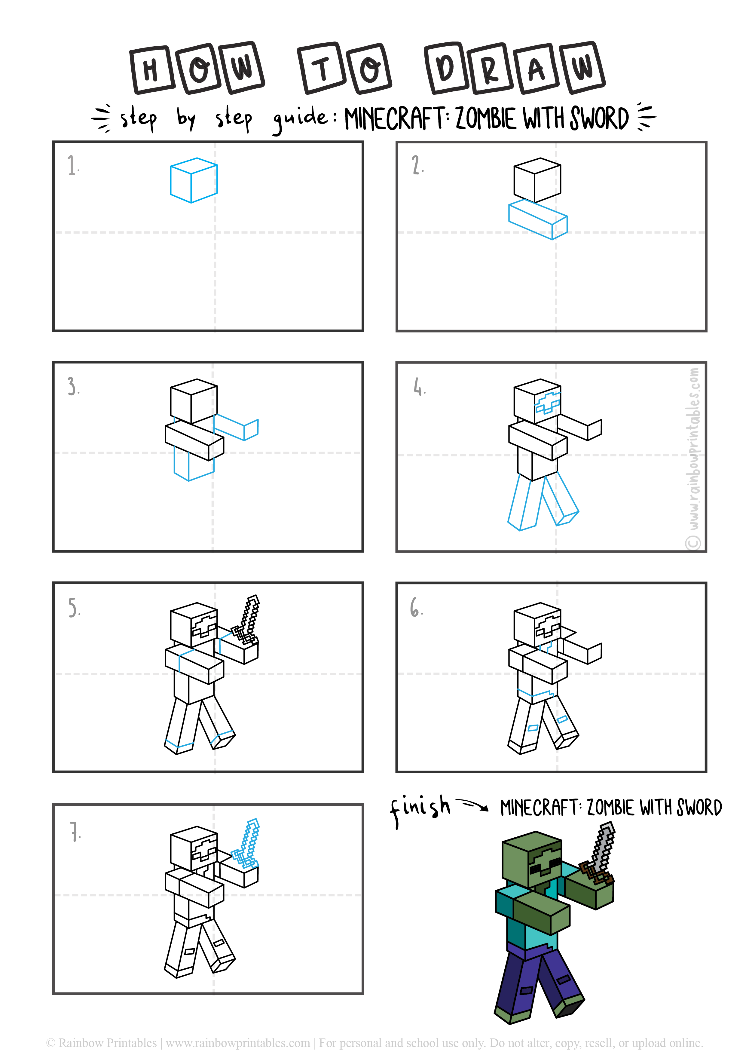 How To Draw Popular Minecraft Characters Easy Step By Step For Kids