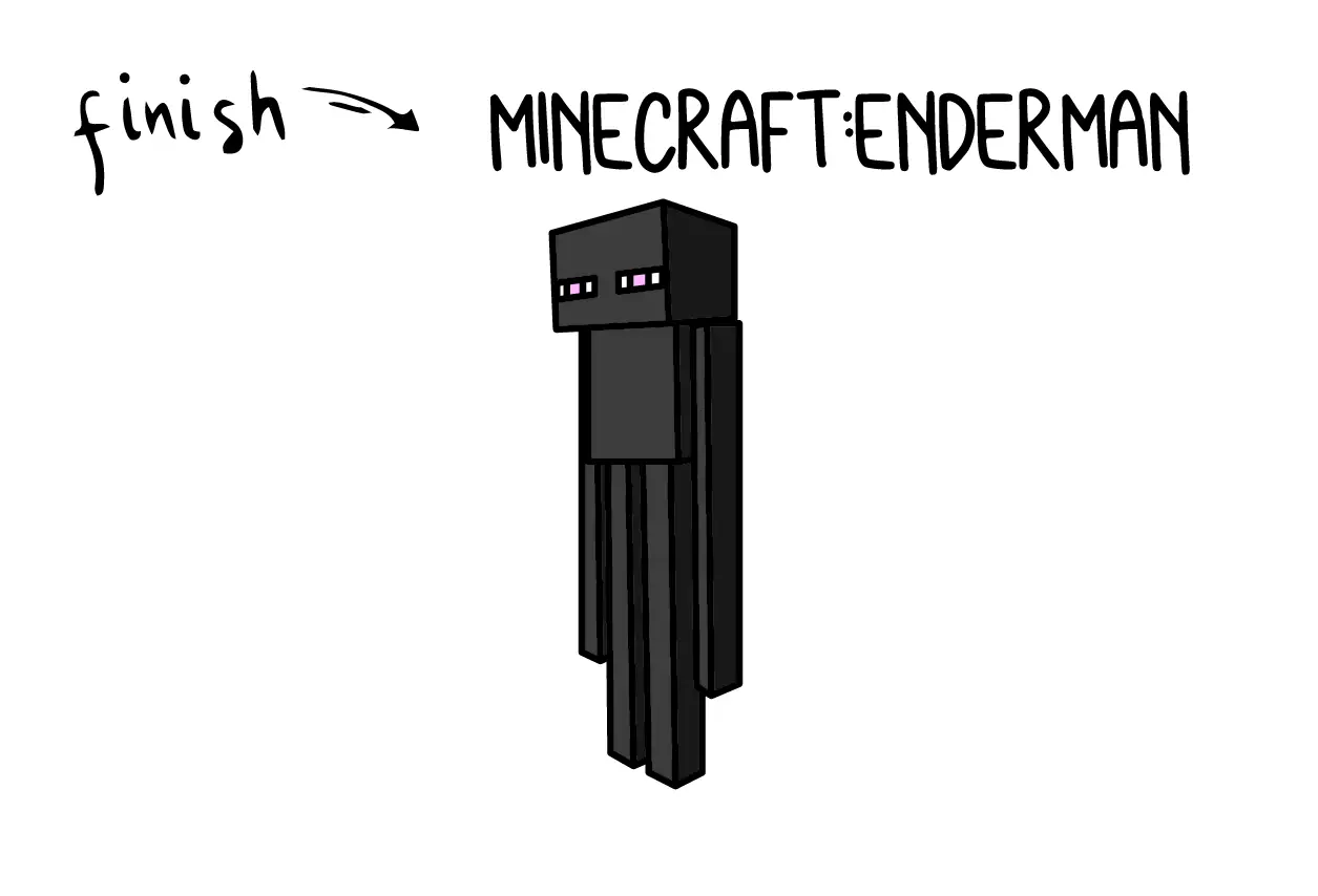How To Draw Minecraft Enderman Monster Villian Step by Step Art for Kids Tutorial Guide Video Game Final