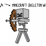 How To Draw a Minecraft Skeleton With Bow & Arrow