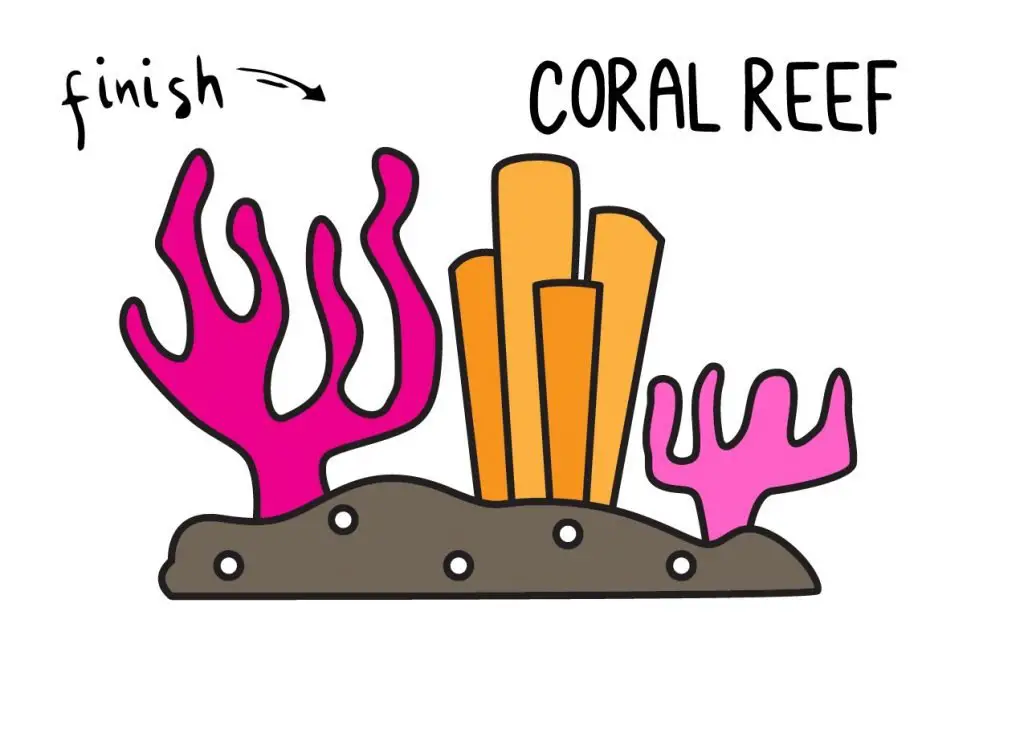 How To Draw Beautiful Sea Coral Reefs Easy Drawing Guide For Kids   How To Draw Sea Coral Step By Step Art Drawing Tutorial For Young Children FINAL 1024x750 