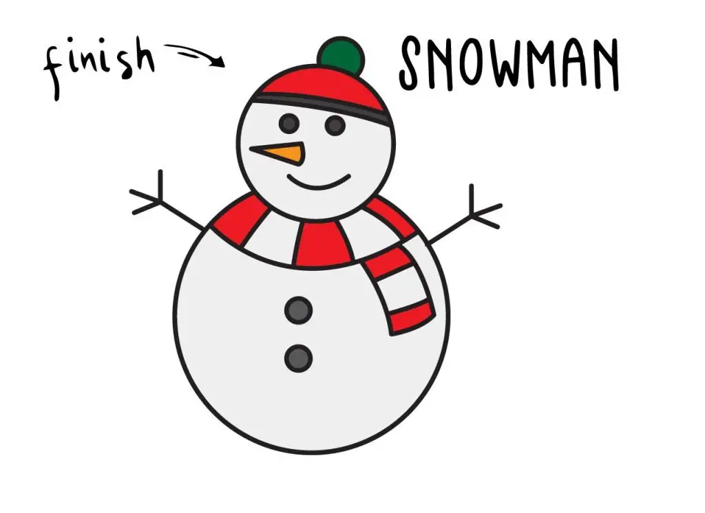 how to draw snowman