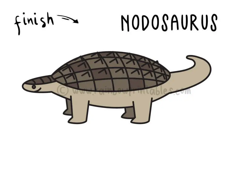 How To DrawTutorials For Kids Nodosaurus Final Dinosaur Drawing How To DrawTutorials For Kids Nodosaurus Final Dinosaur Drawing