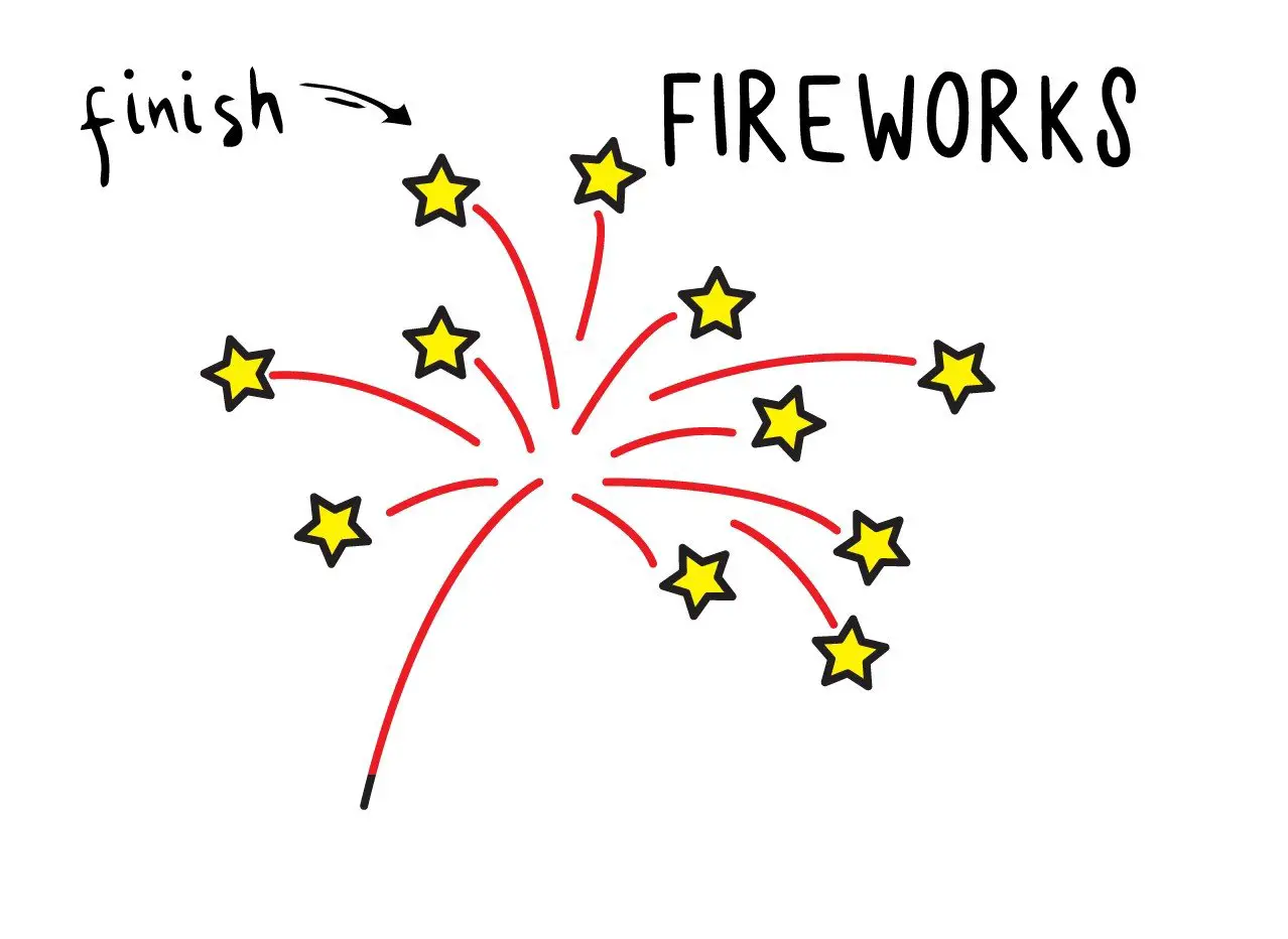 How To Draw Cartoon Fireworks for Kids (Easiest Art Tutorial Ever!)