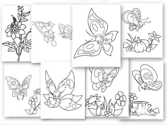 23 beautiful butterfly coloring pages for free easy printables for children rainbow printables