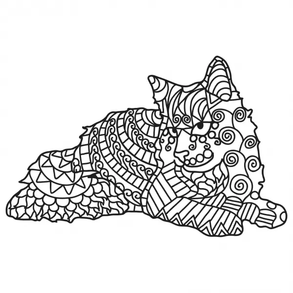 KITTY CAT PET COLORING PAGES FOR KIDS-FREE KITTEN MOSAIC MANDALA CALMING SHEET FOR KIDS ADULTS