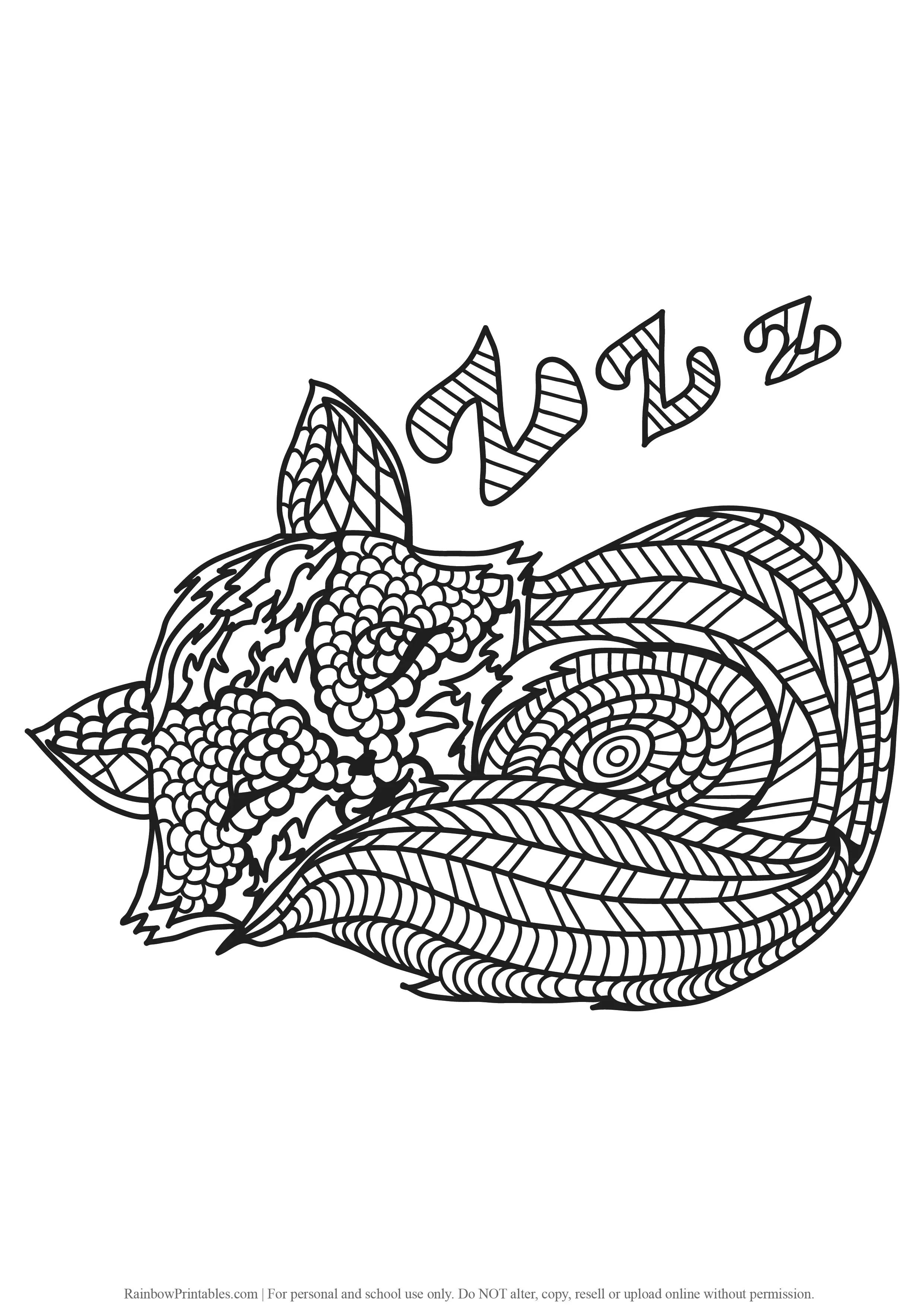 Mosaic Cat Coloring Pages - Rainbow Printables