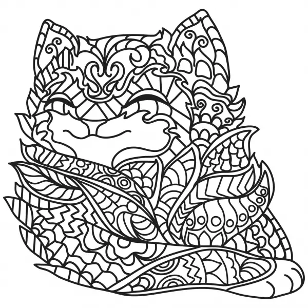 KITTY CAT PET COLORING PAGES FOR KIDS-FREE KITTEN MOSAIC MANDALA CALMING SHEET FOR KIDS ADULTS