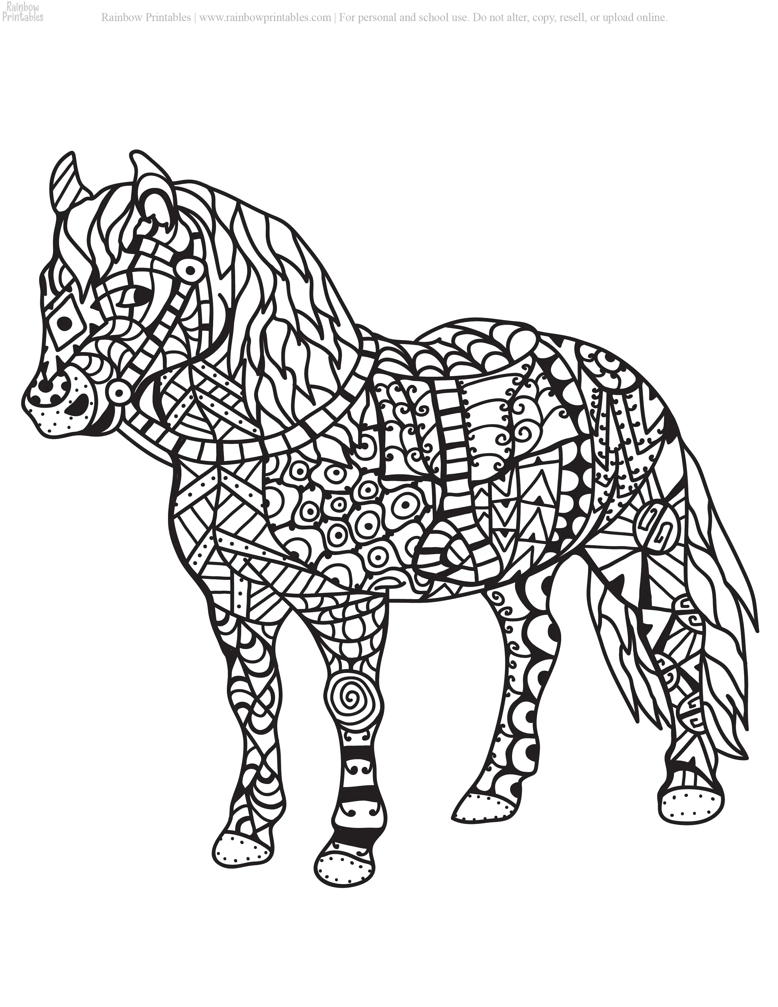 MOASIC MANDALA SEA HORSE PATTERN FANTASY COLORING PAGES FOR KIDS ADULTS GROWN UP PRINTABLE ACTIVITY