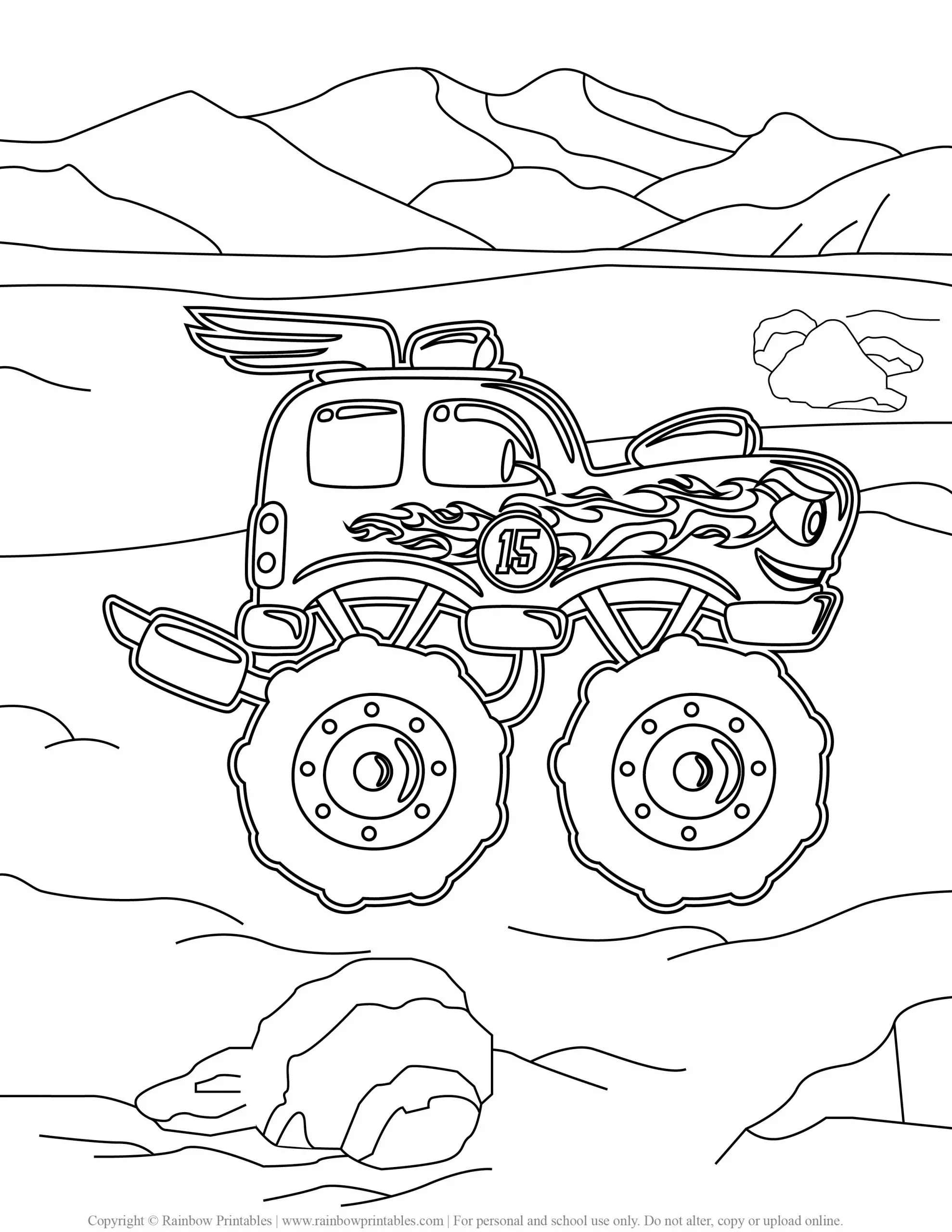Monster Truck coloring pages, hot wheels, grave digger, jam, games drawing, monster truck party madness, coloring pages for boys,USA America illustration Freebie