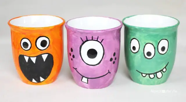 painted monster mugs