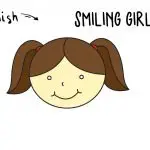 How To Draw a Cute Smiling Girl's Face (Tutorial for Little Kids)