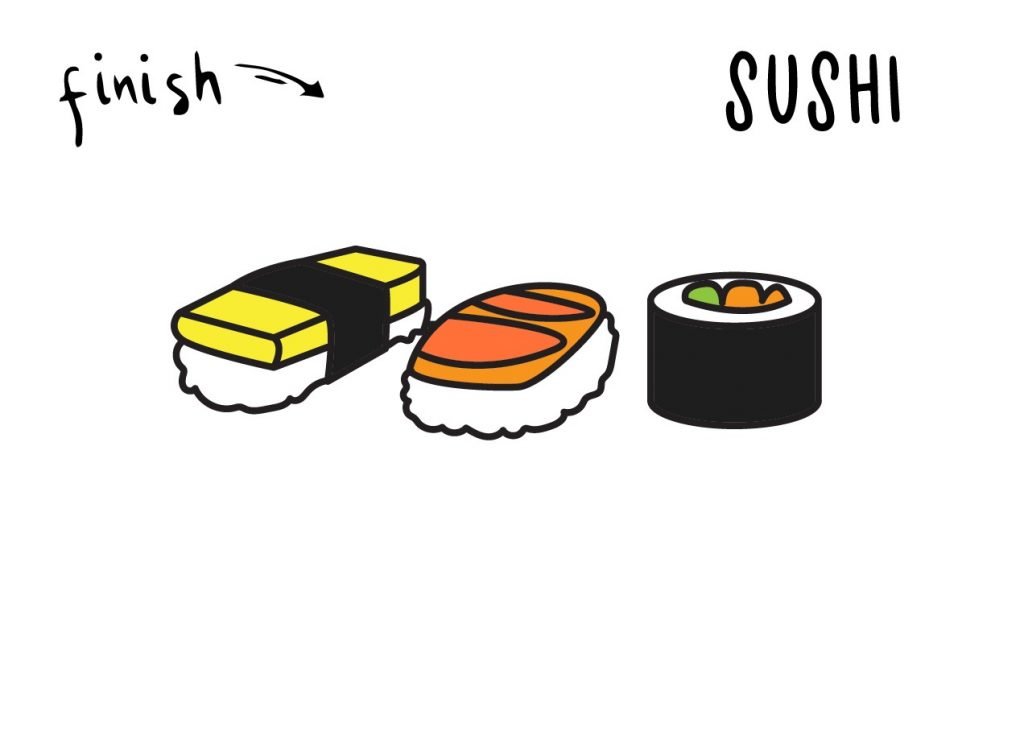 Sushi Drawing  How To Draw Sushi Step By Step