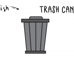 How To Draw a Simple Cartoon Trash Can for Kids