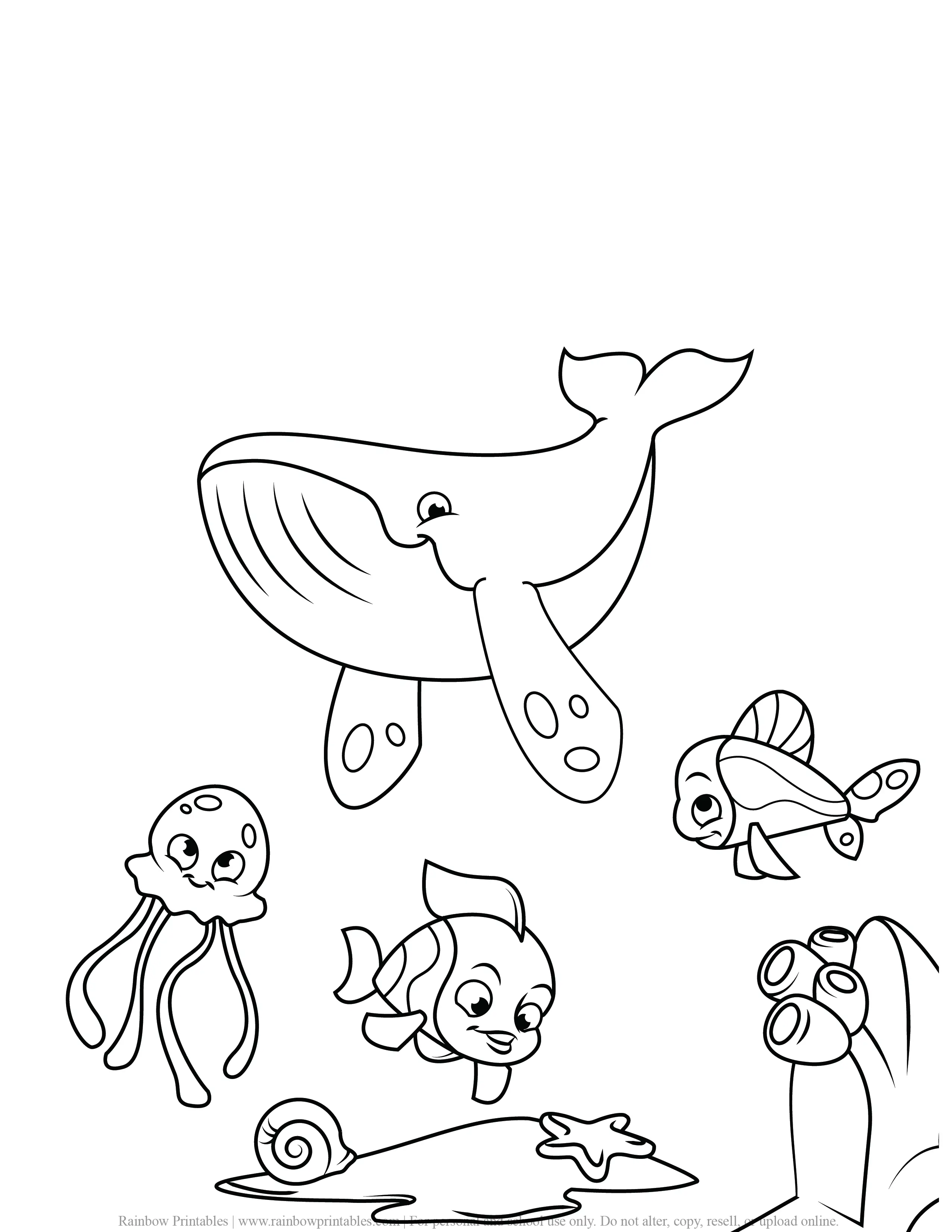 UNDER THE SEA SHARK WHALE COLORING PAGES FOR KIDS PRINTABLE ACTIVITY
