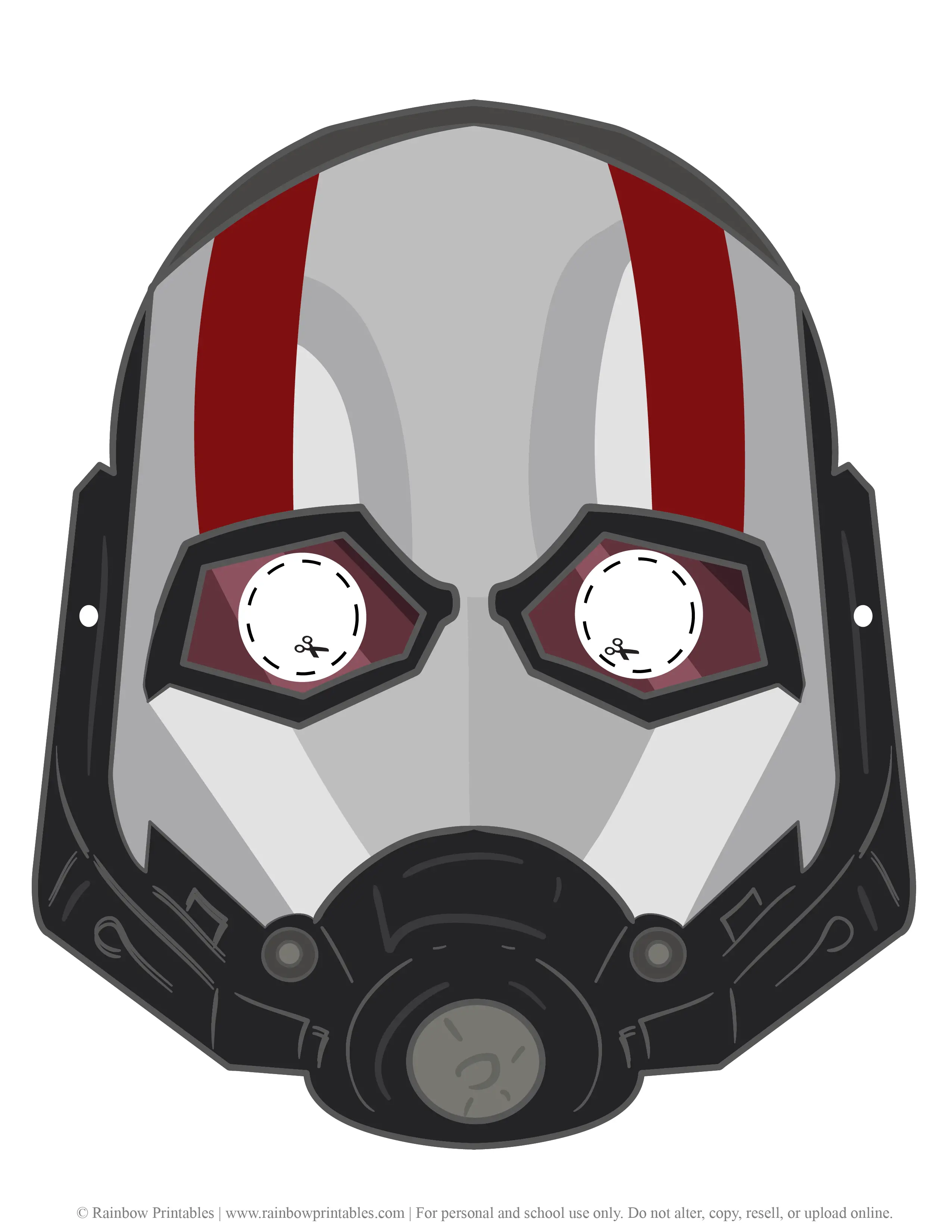 Paul Rudd Antman Marvel Superhero Costume Face Masks Line Art Template For Kids Free Printable Download