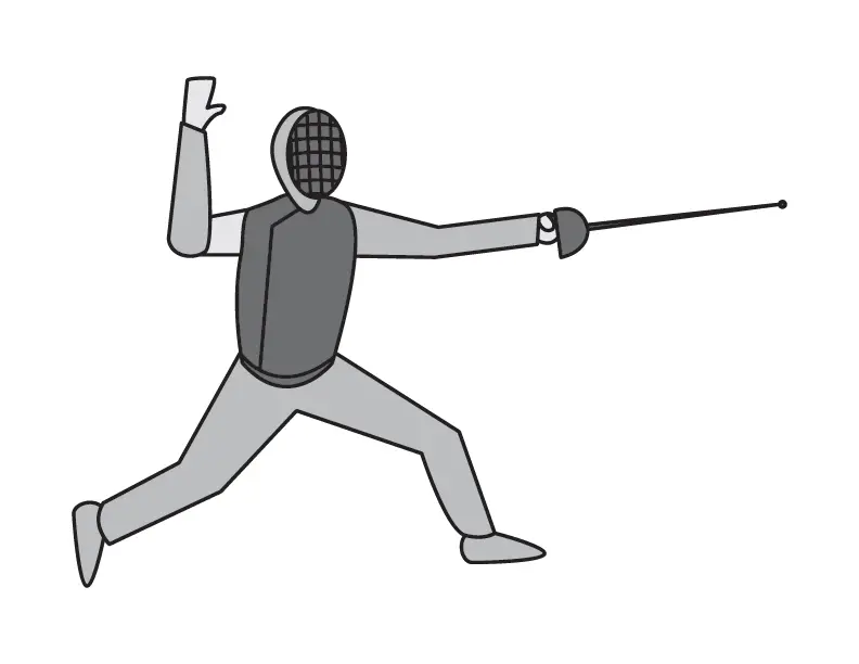 Cartoon FENCING FENCE Doodle Drawing