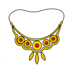 How To Draw a Gold Jewelry Necklace - Step By Step Illustration Guide - For Little Kids