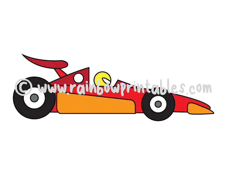 How To Draw a Race Car - Easy Cartoon Doodle Lesson for Kids - Rainbow  Printables
