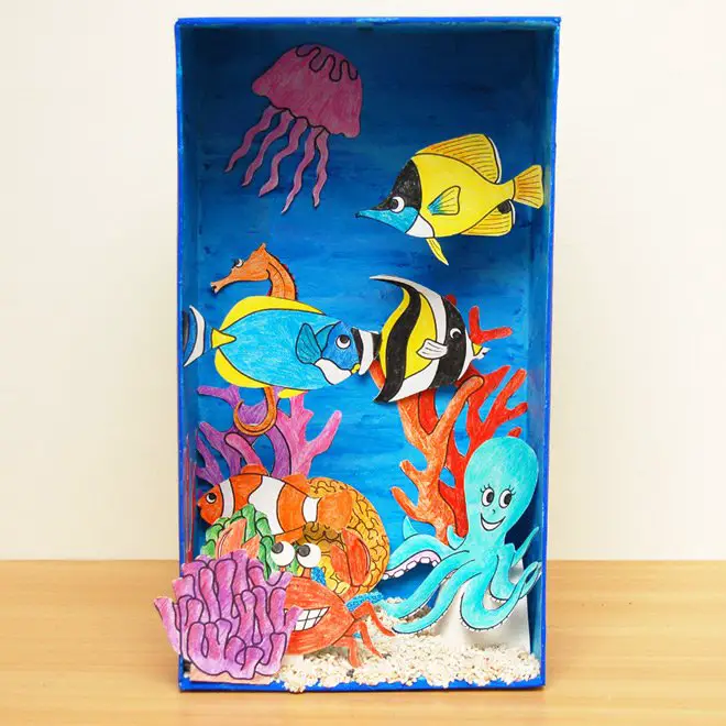 Colorful Coral Reef Habitat Diorama