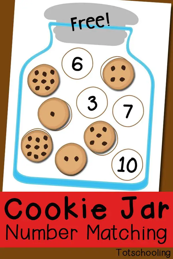 Count And Match The Chocolate-Chipped Cookies Worksheet 

