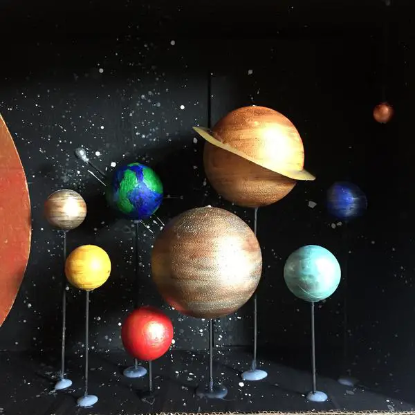 solar system shoebox diorama