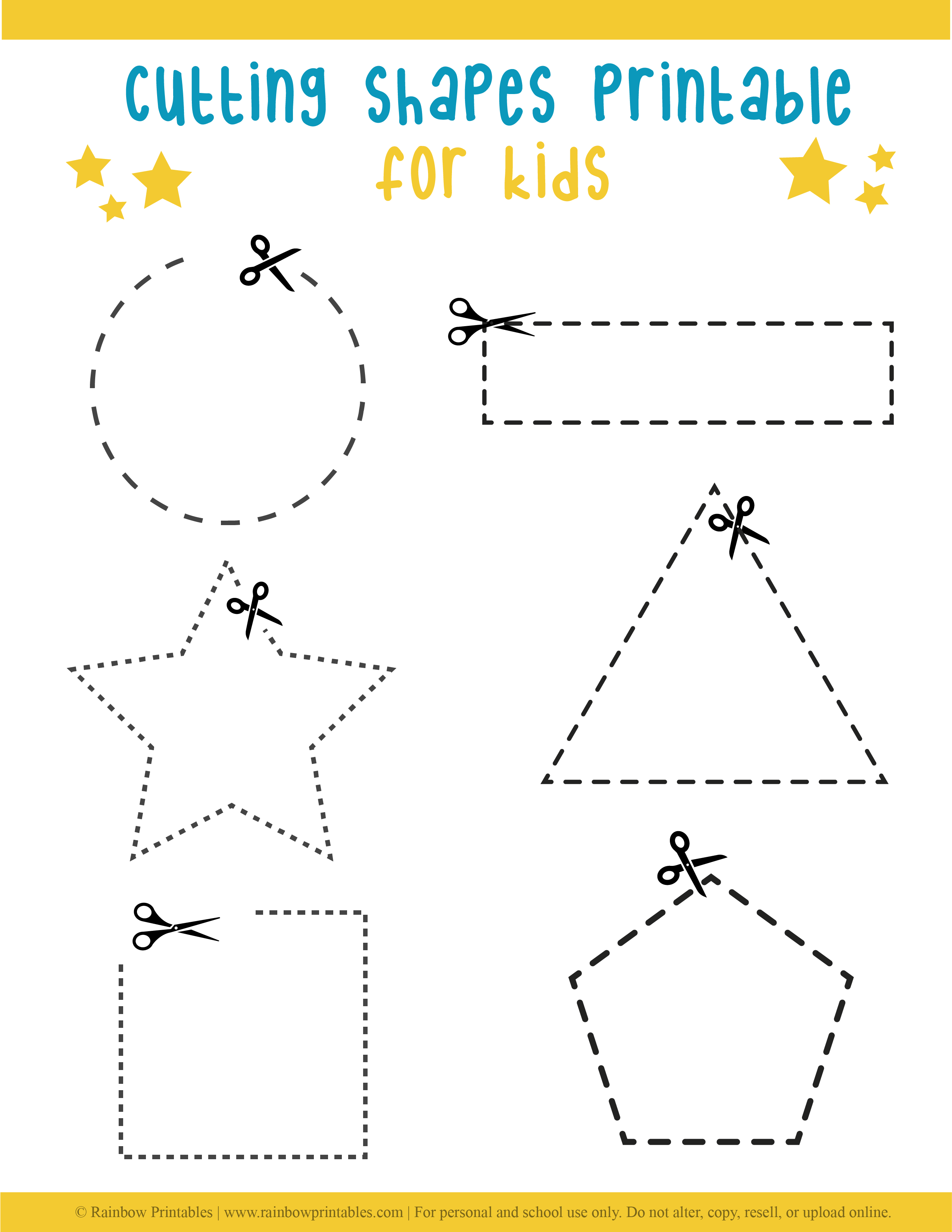 Cutting Practice Kids Worksheet Practice Activity Rainbow Printables