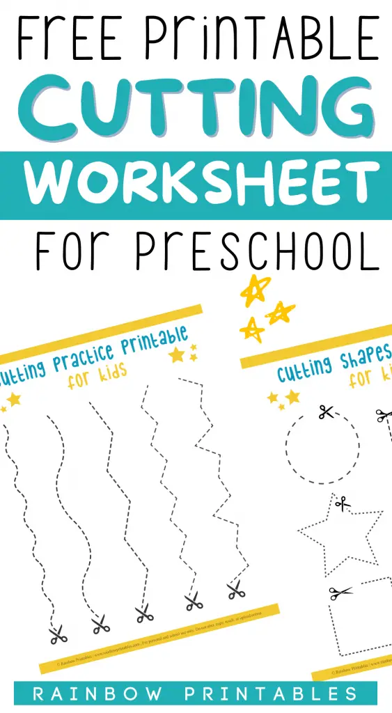 paper cutting lines shapes worksheets for preschool fine motor practice with scissors rainbow printables