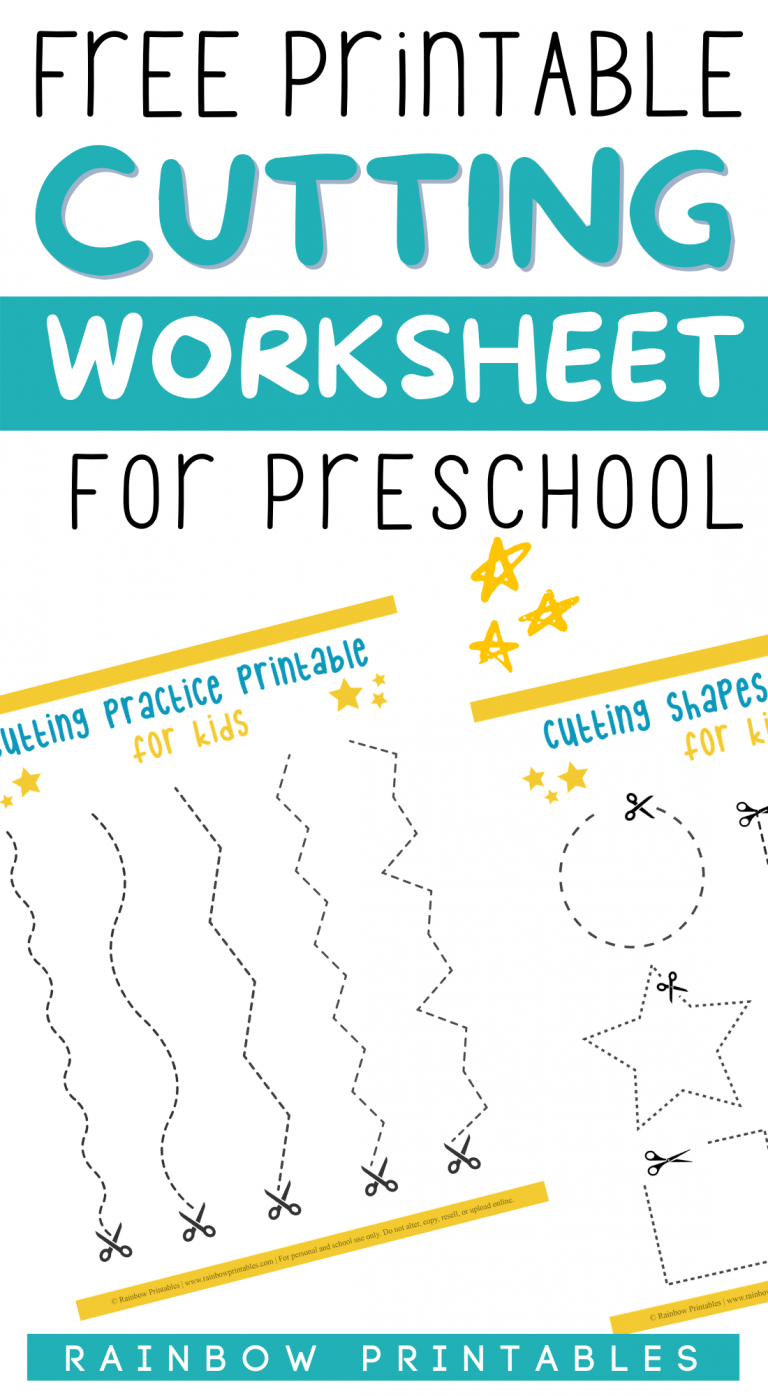paper cutting lines shapes worksheets for preschool