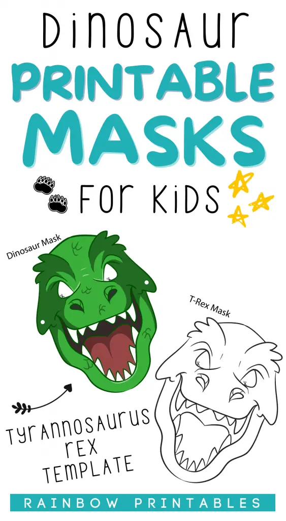 LOVE IT! Let your little dino loving kid roar like a dinosaur! Download, print out these free masks of a Tyrannosaurus Rex + Stegosaurus! Get kids to color in the dinosaur masks with the b/w blank version. - Dinosaur mask template printable, paper plate, masks, for kids, ideas, craft, how to make, make your own, raptor, baby dino masks, card board, party, trex, box, birthday, eye mask for kids, cosplay, cricut, preschool, diy, easy, safe, art, activity, adult, toddler, t rex, aesthetic head