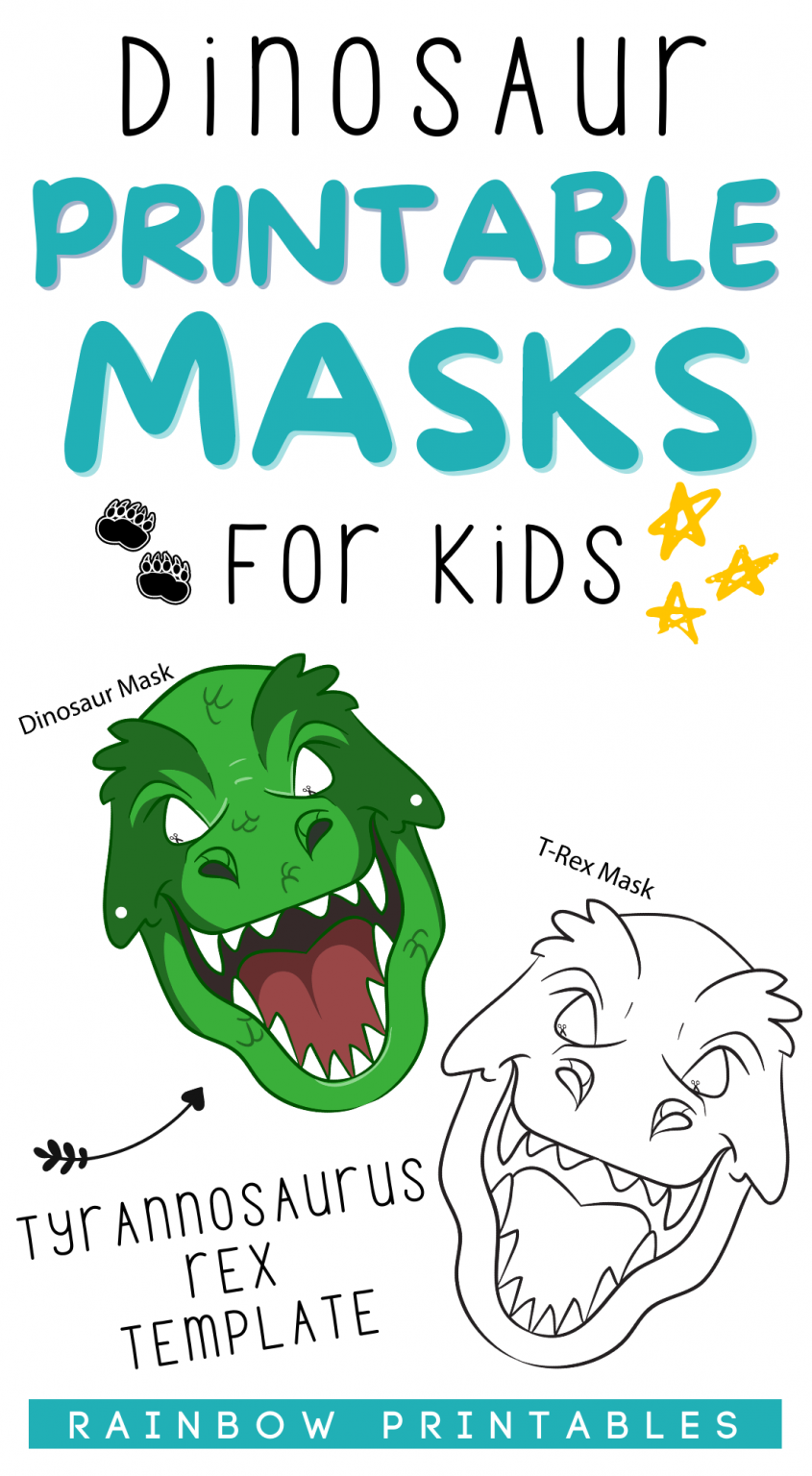 Free Dinosaur Pretend Masks (Tyrannosaurus Rex & Stegosaurus