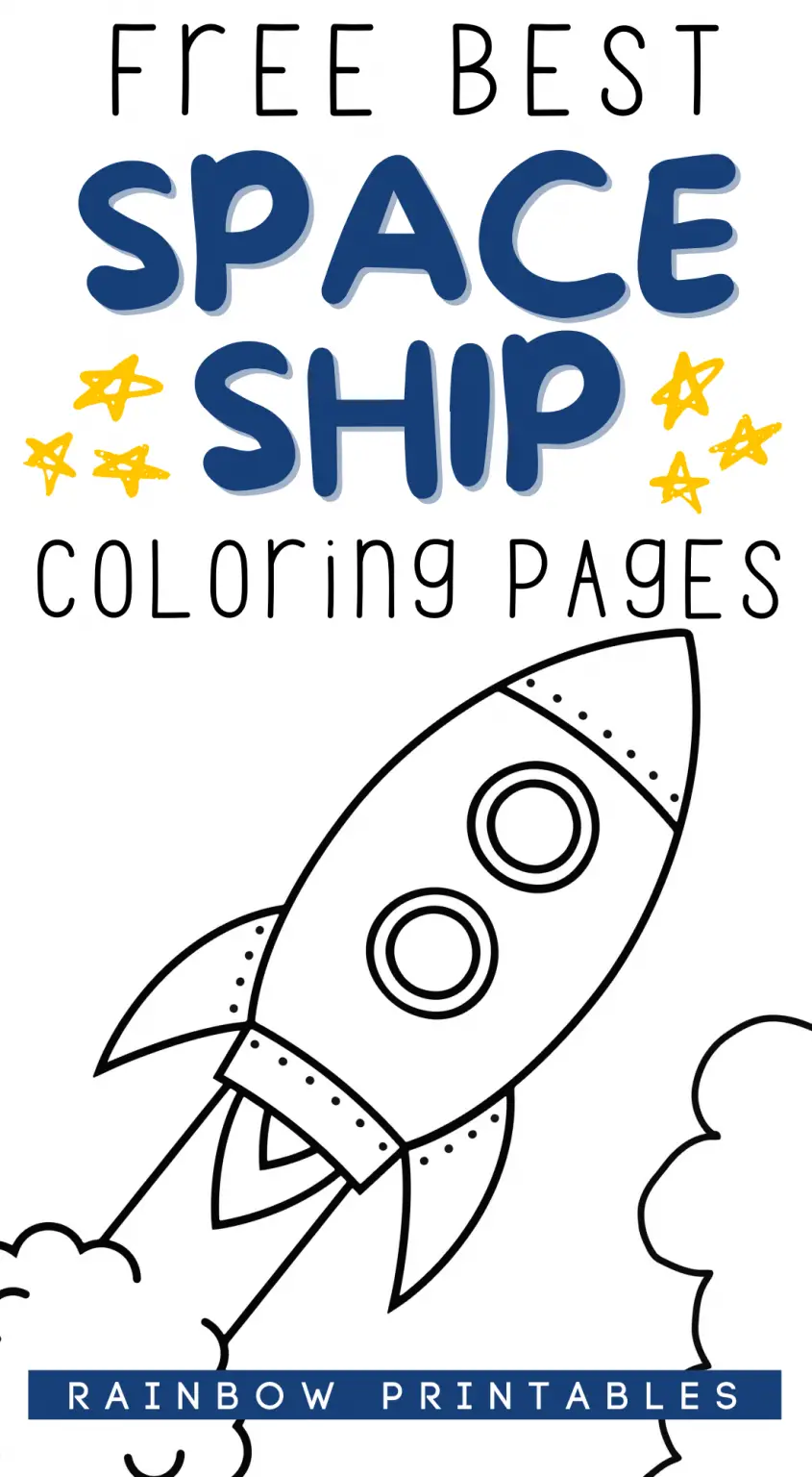11 Rocket Ship, Cute Aliens & UFO in Outer Space Coloring Pages For