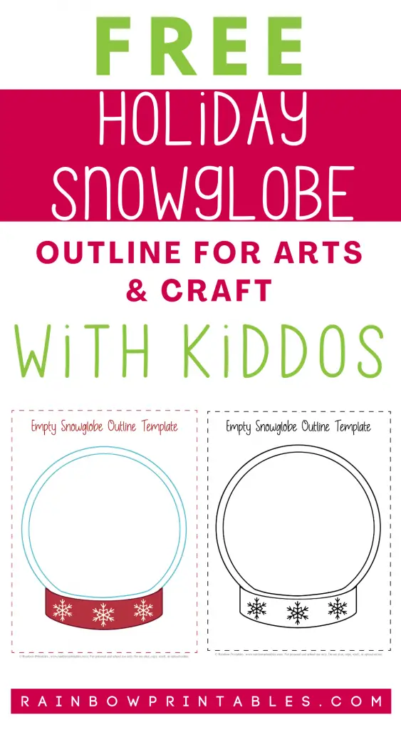 Free Holiday Snowglobe Outline Printable for Arts & Craft With Little Kids