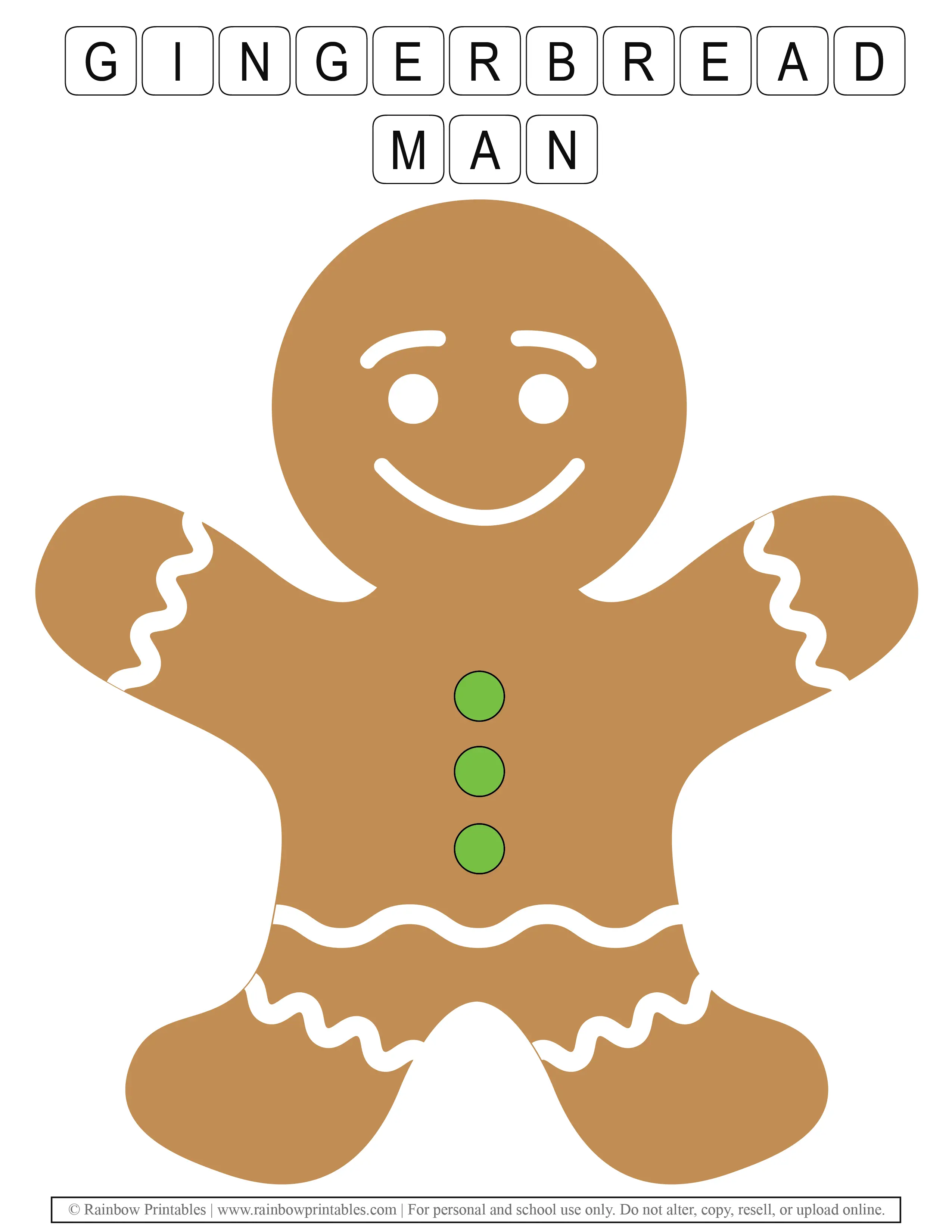 Gingerbread Man Outline Arts Craft for Kids Christmas Holiday Blank Ginger Bread Guy Coloring Page Kids Colorful Xmas