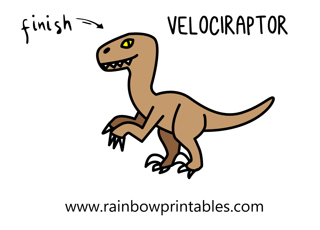 How To Draw an Easy Cartoon Velociraptor For Kids Step By Step Guide