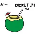 How To Draw an EASY Island Style Coconut Water Drink for Kids - Easy Illustration Guide