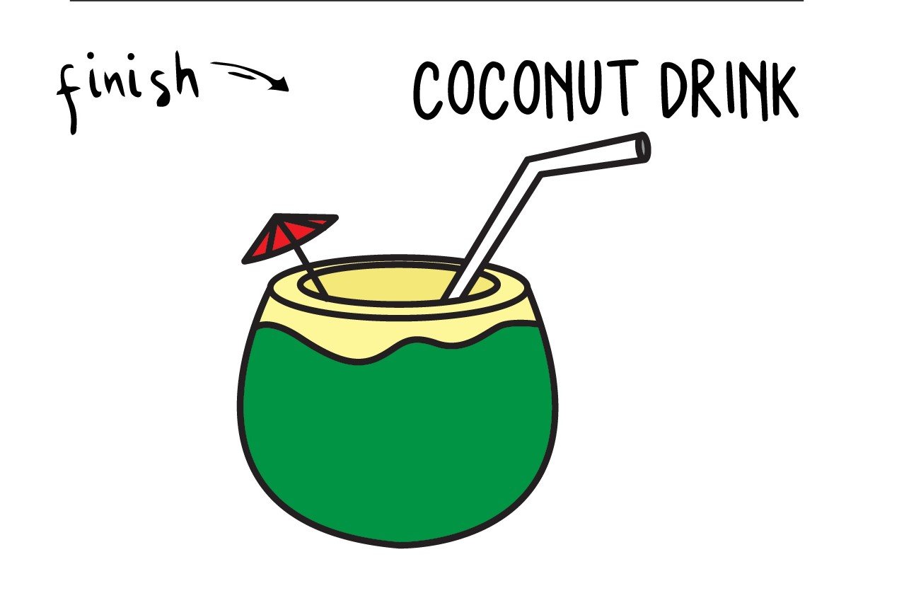 How To Draw Coconut Drink (Coconut Water) Rainbow Printables