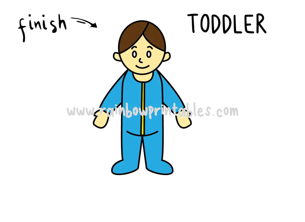 How To Draw a Cartoon Style Toddler in Pajamas