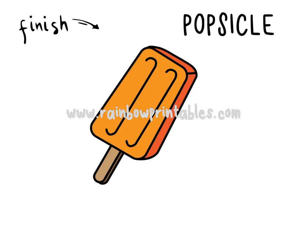 HOW TO DRAW EASY FOR KIDS STEP BY STEP ORANGE POPISCLE FOOD TREAT DESSERT FINAL