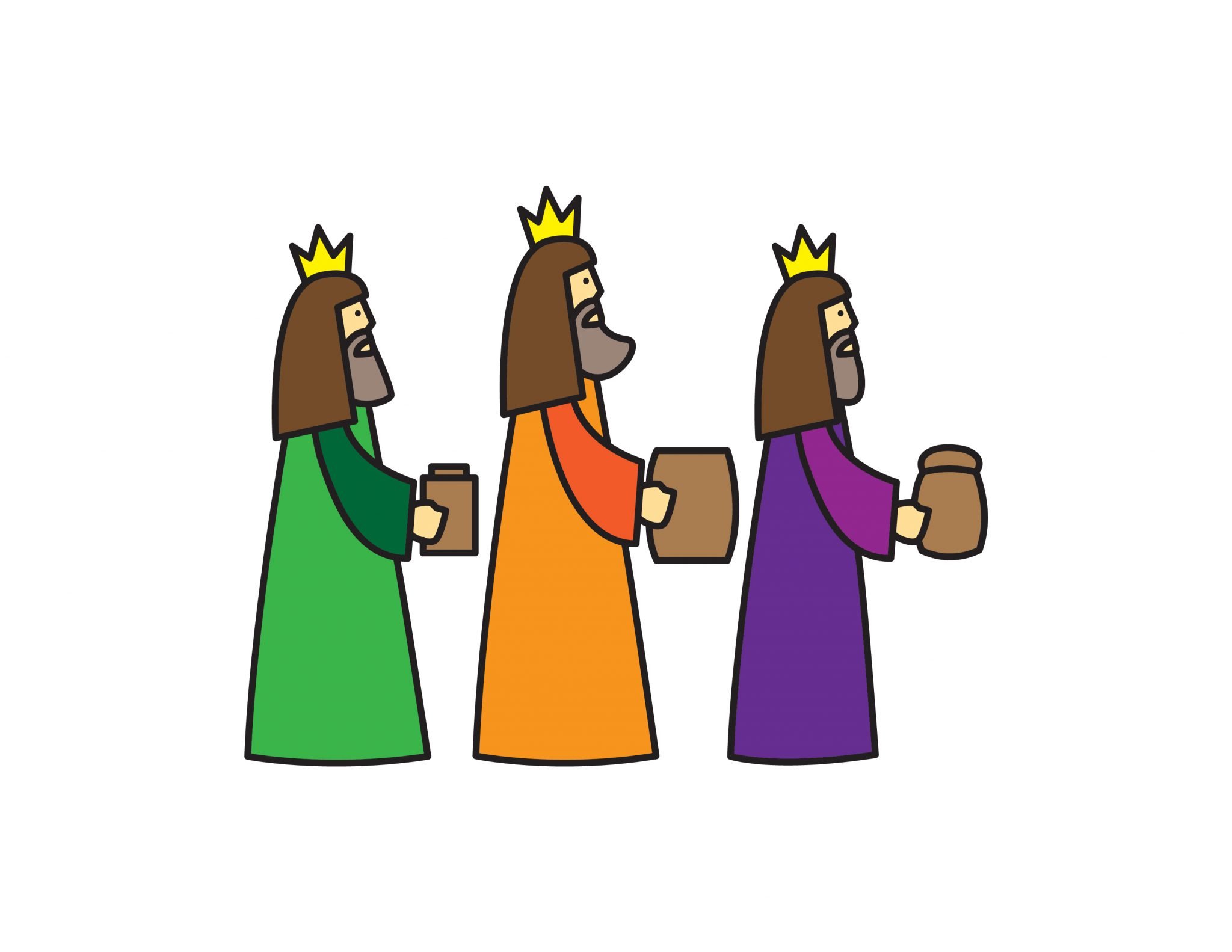 How To Draw The Three Wise Men (Easy Tutorial for Kids) - Rainbow