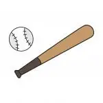 How To Draw Baseball & Bat (Sport) - Simple Step By Step for Young Kids