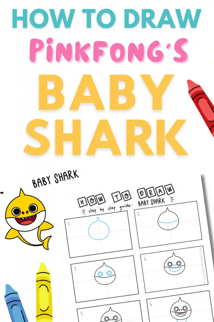 How To Draw Baby Shark Pinterest Baby shark music, doo doo, images, activities, shark games for party, toddlers, art project, drawing ideas, easy drawing illustrations, printable