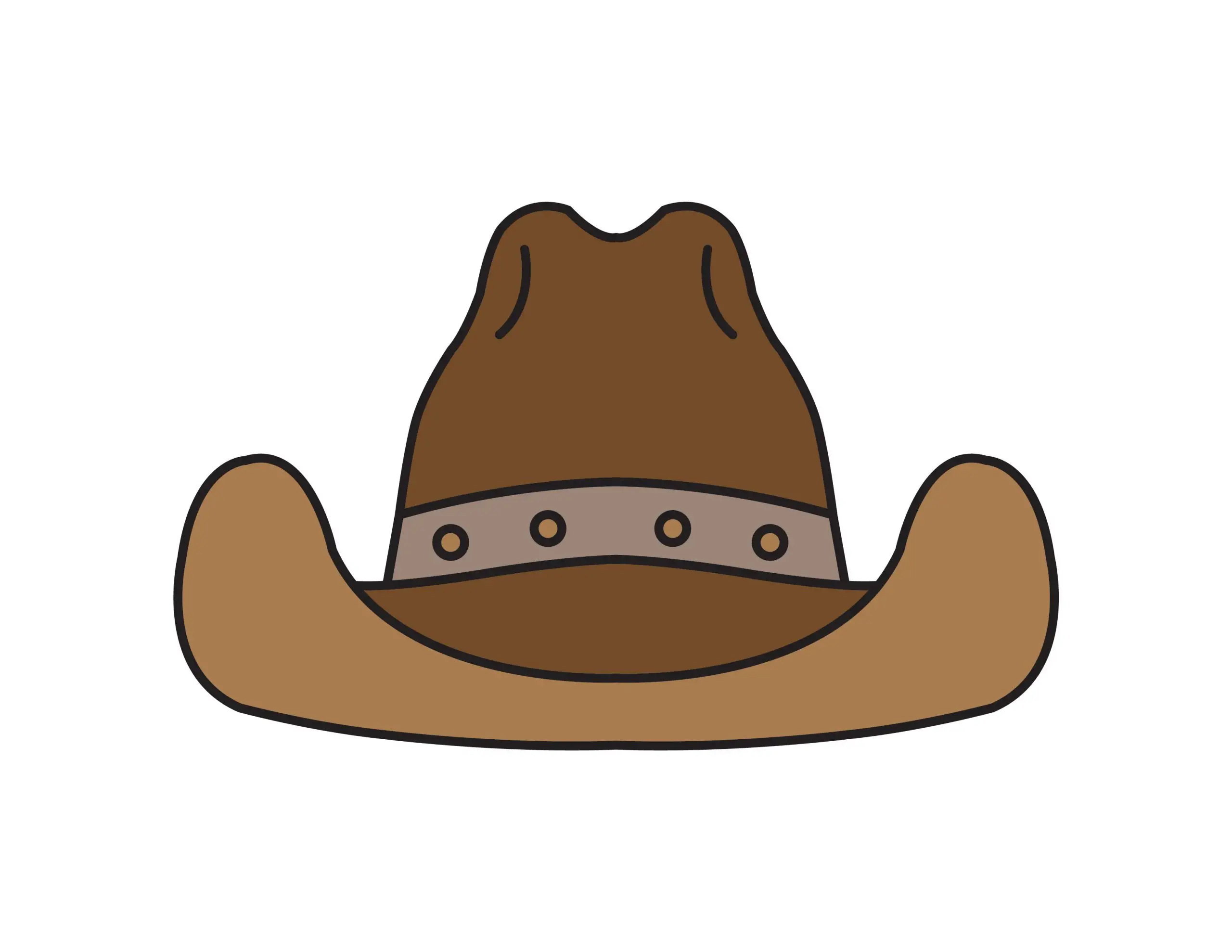How To Draw a Gallon Cowboy Hat (Simple Steps Cartoon