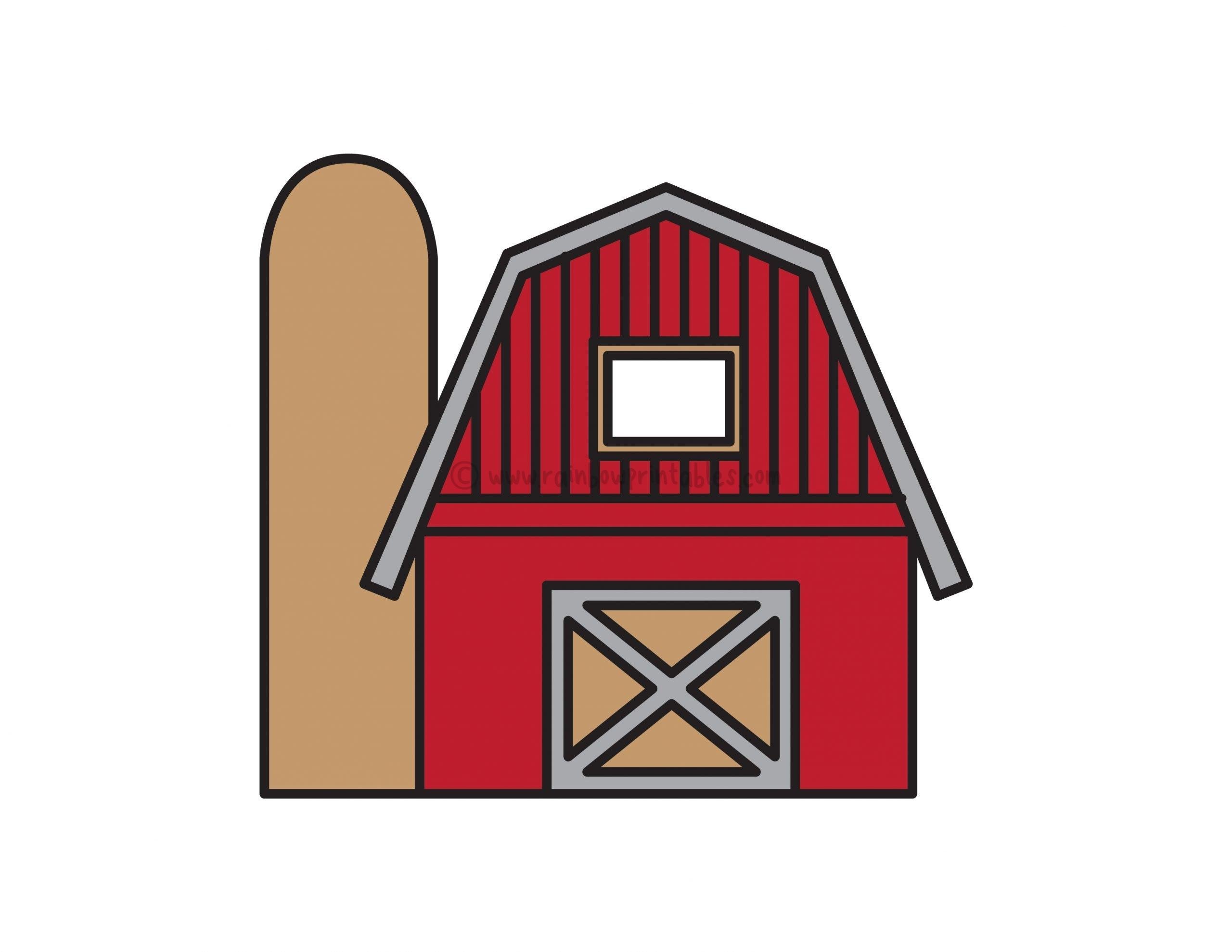 How To Draw a Big Red Barn Easy Farming Doodles for Kids Rainbow