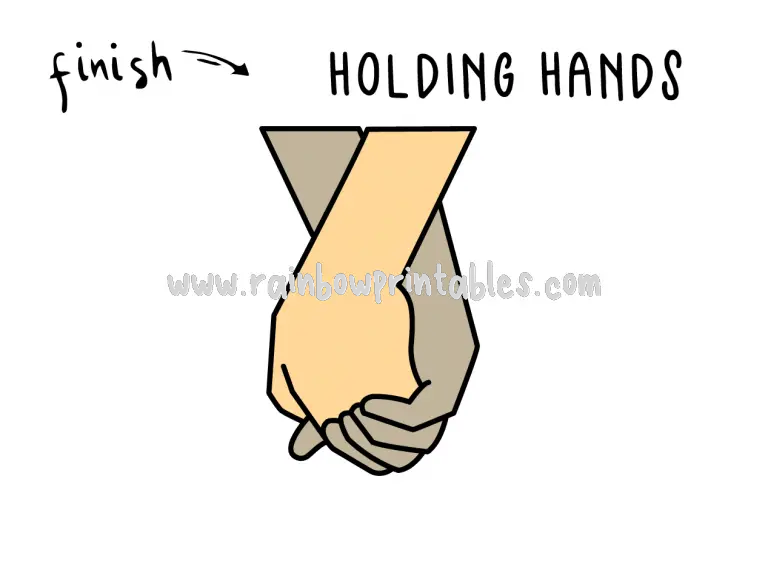 How To Draw: Holding Hands - Easy, Simple Line Drawing Art Tutorial For ...