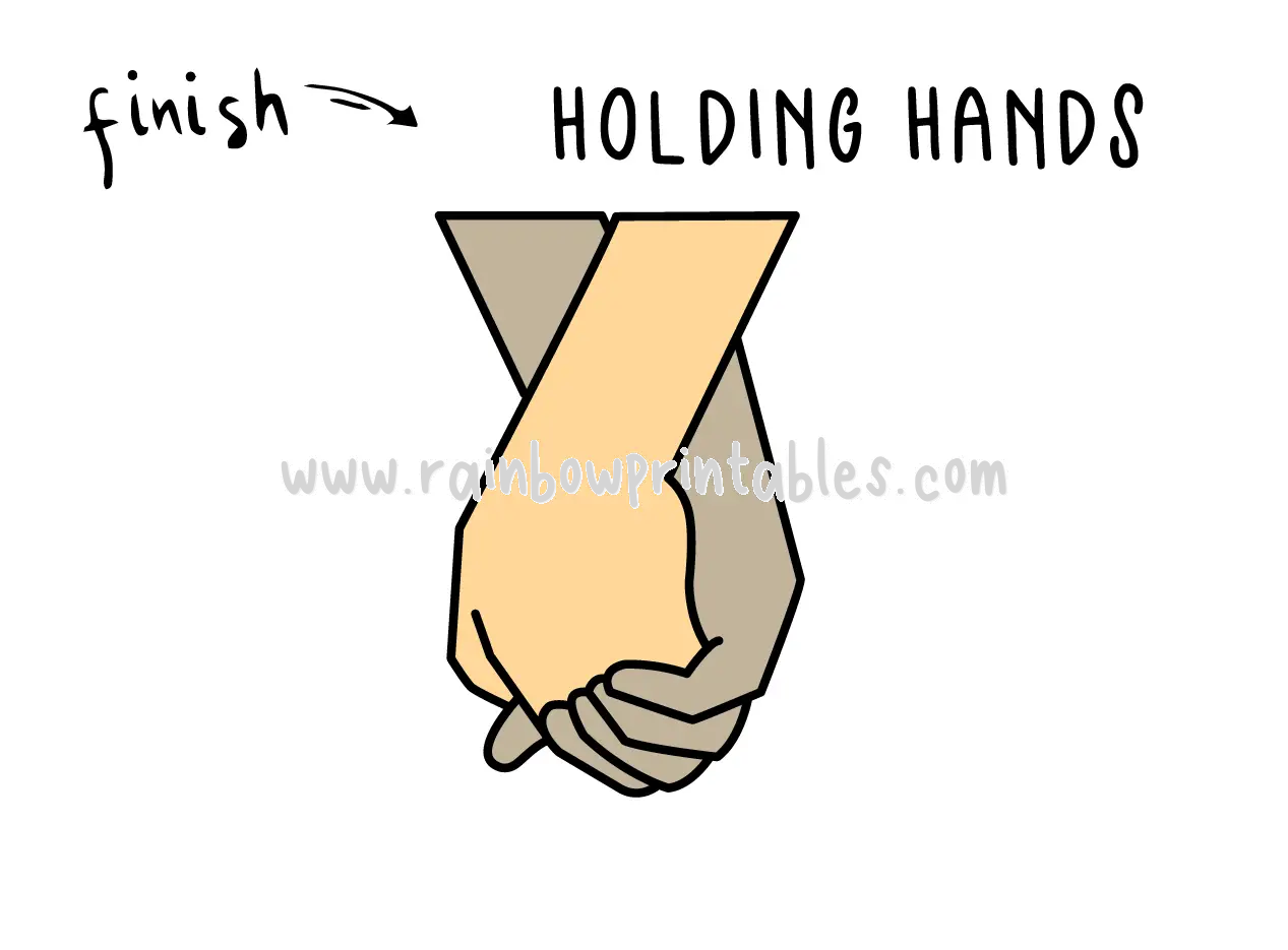 How To Draw: Holding Hands – Easy, Simple Line Drawing Art Tutorial For Kids