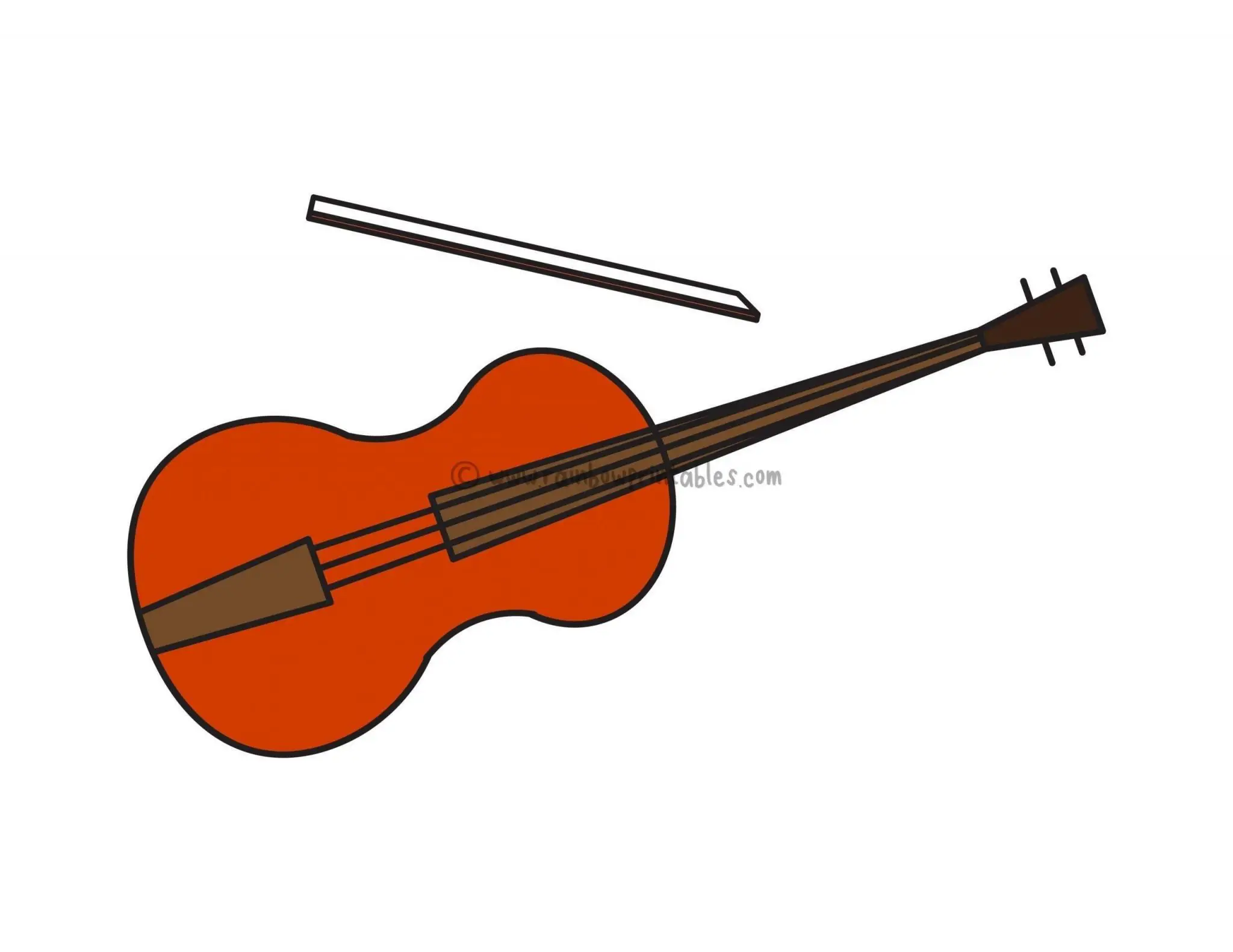 How To Draw a Violin / Fiddle (Musical Instrument) Easy Peasy For