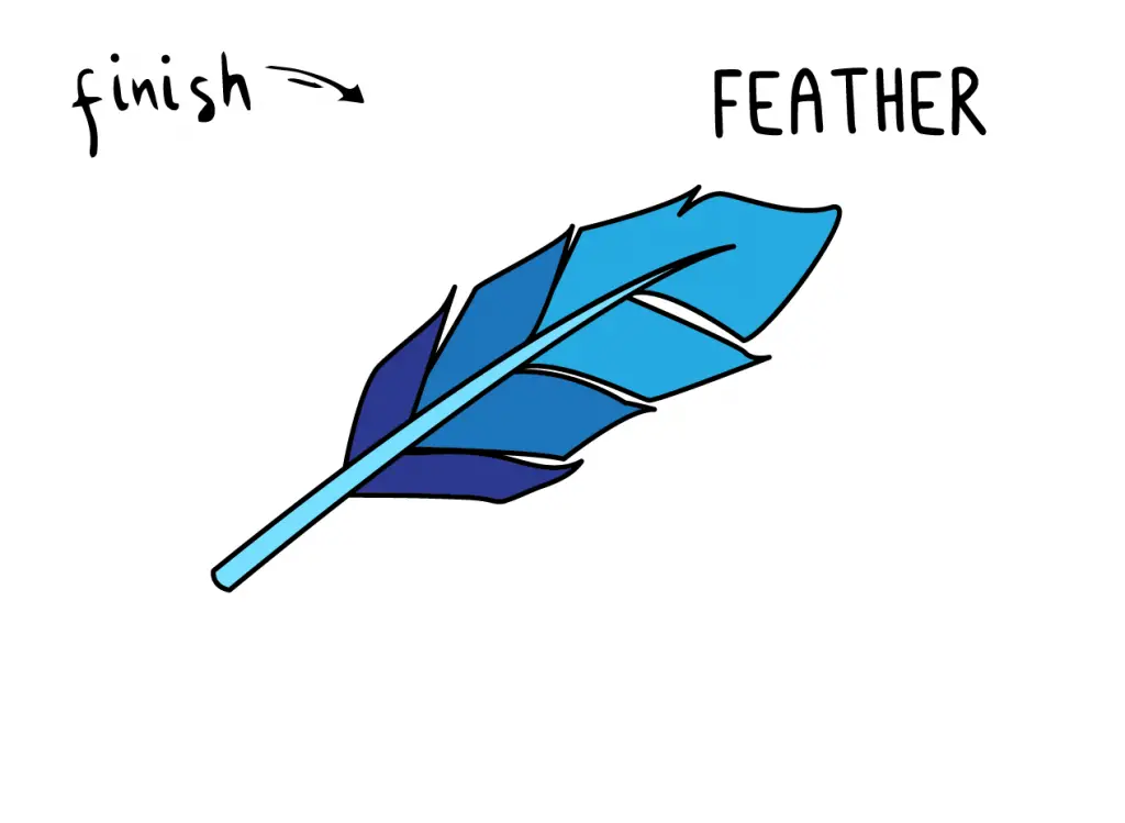 How To Draw a BLUE BIRD FEATHER Step By Step Easy Simple Drawing Guide for Kids FINAL